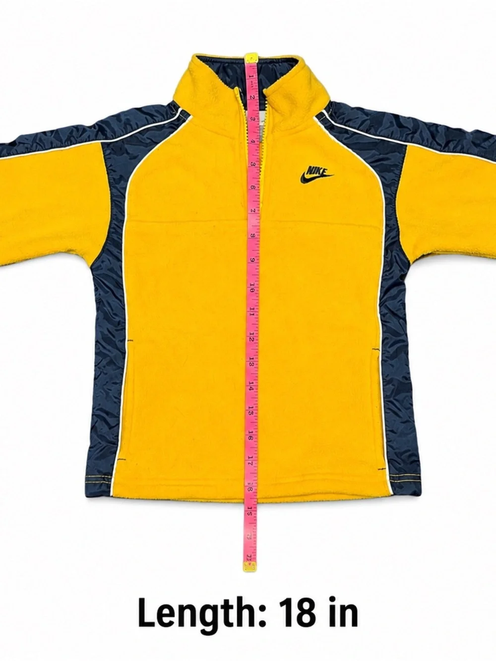 Nike Toddler 4T Yellow Navy Quarter-Zip Fleece Pullover Retro Colorblock
